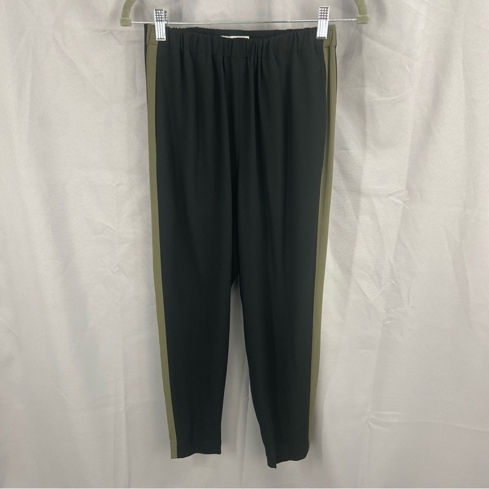 Babaton Dexter Pant Jogger Black Green Tuxedo‎ Stripe Size Small